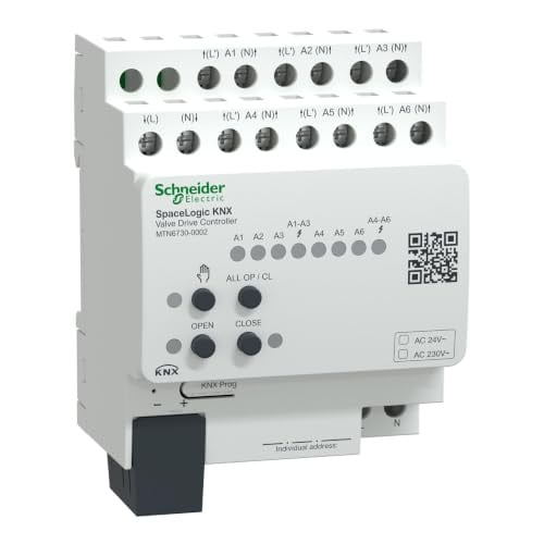 Schneider Electric SpaceLogic KNX Ventielaandrijvingsactuator voor verwarming en domotica
