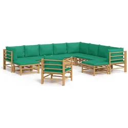vidaXL, Gartenlounge, Jaranus (3x Eckteil + 5x Mittelteil + 2x Fussstütze + Stuhl + Tisch)
