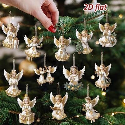 Rare Purchases White Angel Pendant, Christmas Vintage Wooden, Merry Christmas Ornament, New Year Pendant Gift, Tree Decor Supplies White Angel Pendant, Christmas Vintage Wooden, Merry Christmas Ornament, New Year Pendant Gift, Tree Decor Supplies