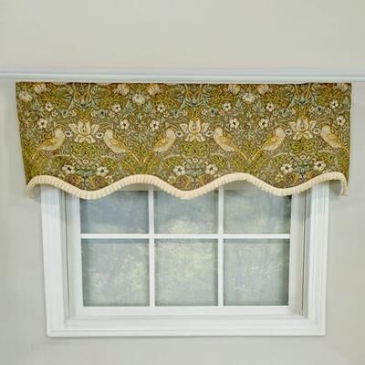 R L Fisher Inc Edmonton Scalloped Valance 50 x 14, 50 x 14, Loden