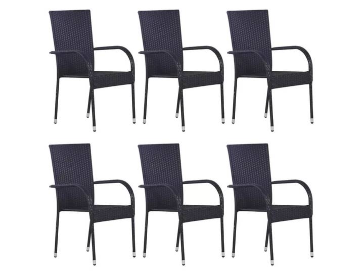 VidaXL - Gartenstuhl poly-rattan, One Size, Schwarz