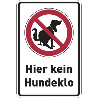Hinweisschild, Hier kein Hundeklo, Aluminium, 300 x 200 mm - 200x300x0.45 mm Aluminium geprägt