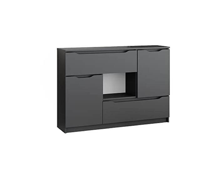 Vicco Kommode Ruben, Anthrazit, 120 x 84 cm zur Aufbewahrung von Kleidung und Alltagsgegenständen