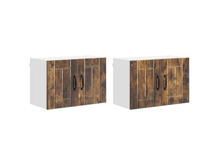 IBUQDDV Wandschrank Lucca 2 STK. Geräucherte Eiche Holzwerkstoff Geschirrspüler-Paneel, Holzwerkstoff, rechteckig, Innenbereich, moderne Küchen, minimalistisches Design