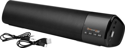 Music Man BT-X54 Soundbar, Mobiler Lautsprecher Schwarz Bluetooth, USB