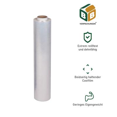 BB-Verpackungen 6 x Handstretchfolie 17 my (transparent) 45 cm x 200 m