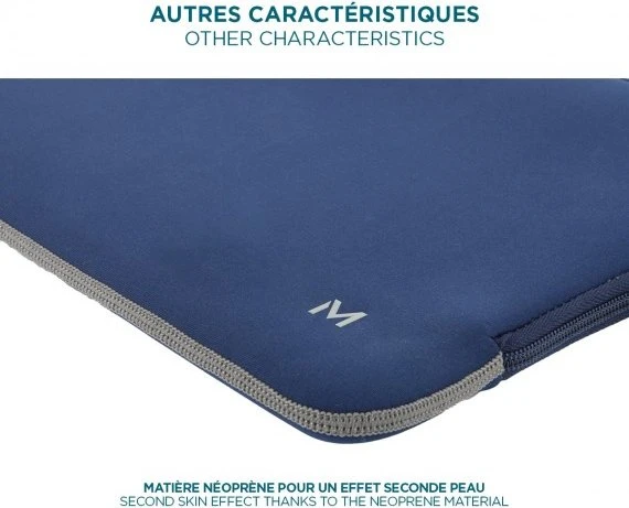 Mobilis Skin Sleeve 14-16" - Navy Blue and Grey