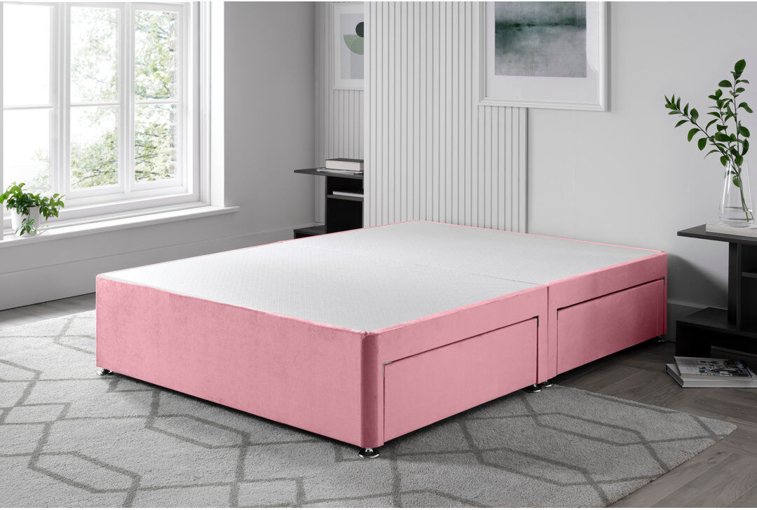 Fairmont Park Plush Divan Bed Base Pink Kingsize (5')