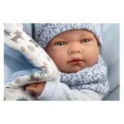 Llorens 73825 NEUGEBORENER JUNGE - realistische Babypuppe mit Ganzkörper aus Vinyl - 40 cm