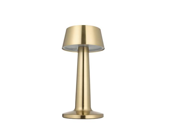 Novel Akku-Tischleuchte Aniara, Goldfarben, Metall, Uni, 90 mm, rund, 22.1 cm, RoHS, CE, Touch-Schalter (on/off), tragbar, Ladeanzeige, aufladbar über Usb, Lampen & Leuchten, Innenbeleuchtung, Tischlampen, Akku-Tischlampen