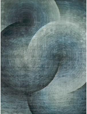 Exquisite Rugs Mitomo hand-tufted Wool/Bamboo Silk Sea Green Area Rug