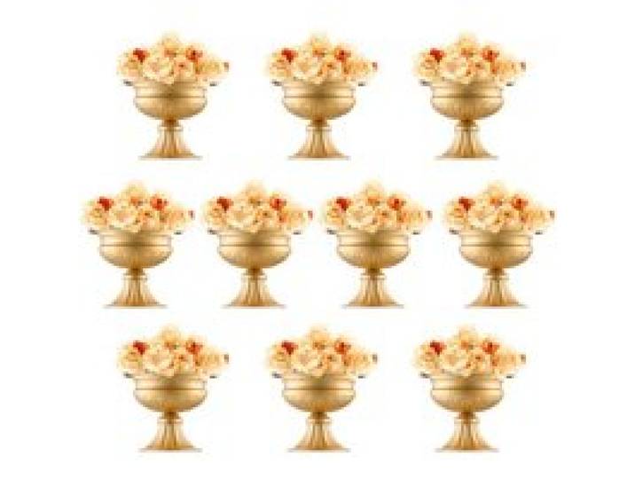 VEVOR Vase de mariage, lot de 10, supports de fleurs de mariage de 16 cm de haut, vase or en métal pour centre de table pour tables, dîner de mariage, cérémonie, anniversaire, événement, décoration