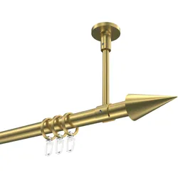 GARDINENSTANGE Sonette Savio 120 cm, 1-läufig, 20 mm Ø Messing-Optik