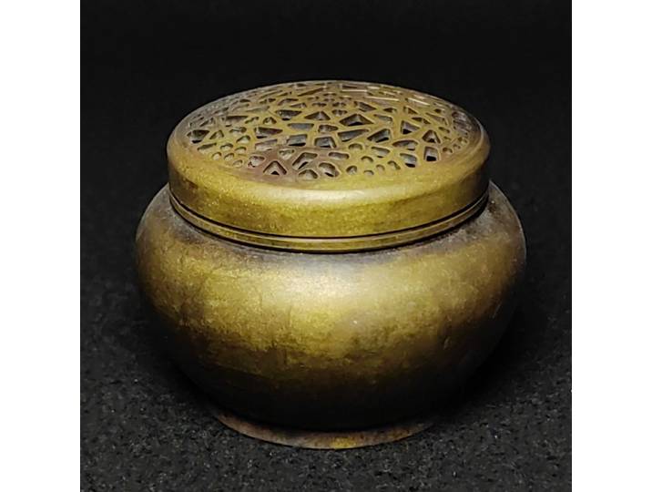 YIZHU CULTUER ART taille 5.3 × 5 cm marque chinois Bronze sculpture brûleur d'encens encensoir Collection décoration