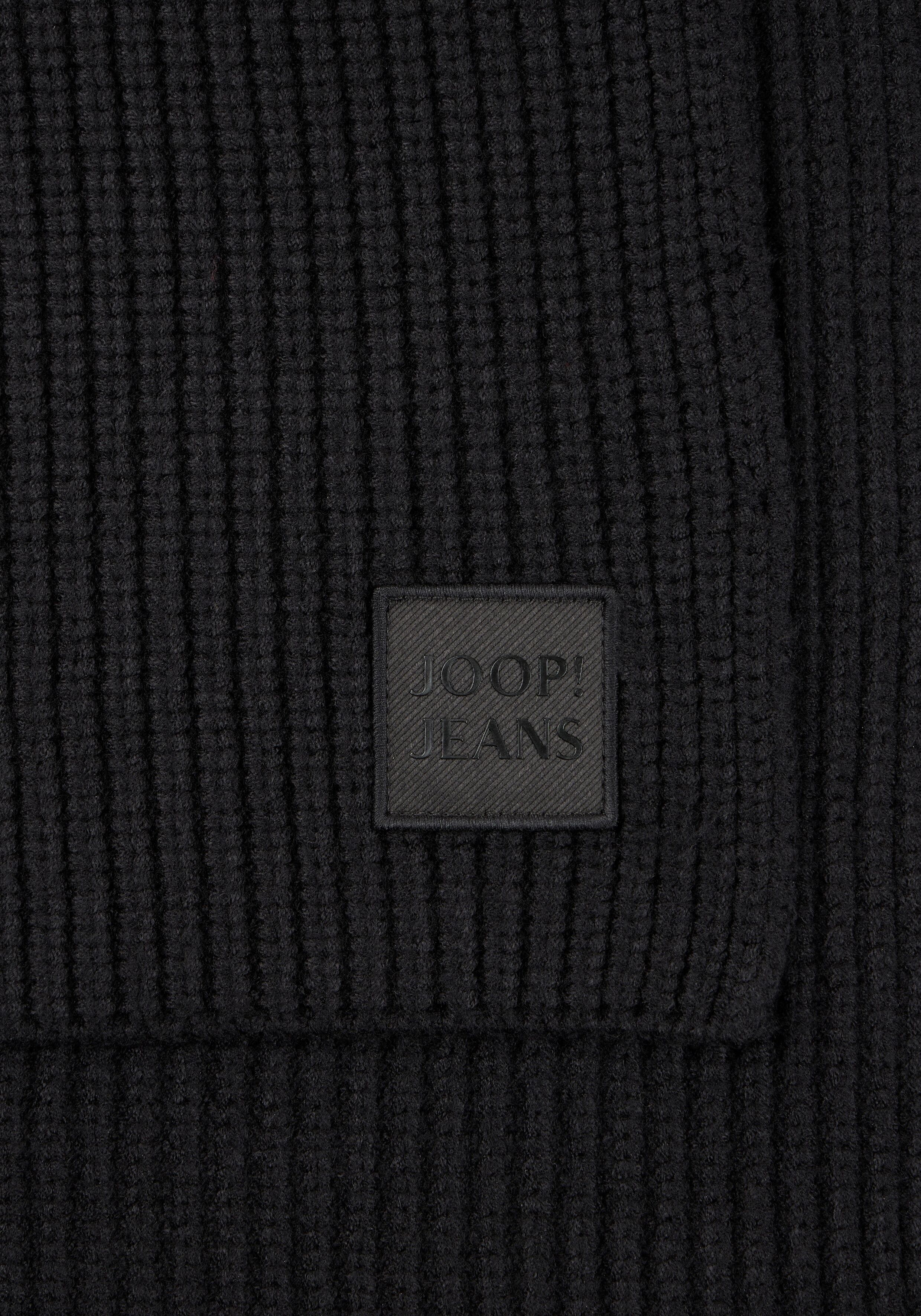 Strickschal JOOP JEANS "Lucifo", Herren, schwarz, Strick, Viskosemischung, unifarben, Modetücher Strickschal, passt zur Mütze Lucifo schwarz Einheitsgröße