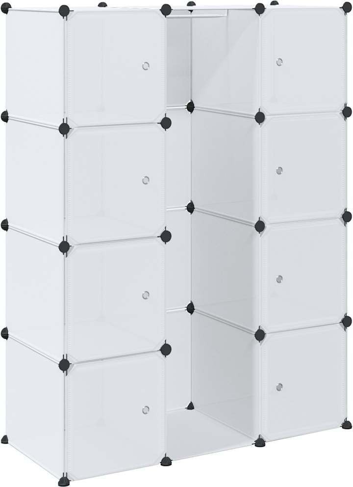 vidaXL Modulaire kast met 9 vakken, wit, B: 109 cm, D: 36,5 cm, H: 143 cm