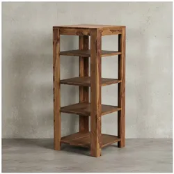 KADIMA DESIGN Massivholz Bücherregal: Mehrzweck-Stauraum, Sheesham, 3-4 Böden, handgefertigt, pflegeleicht.
