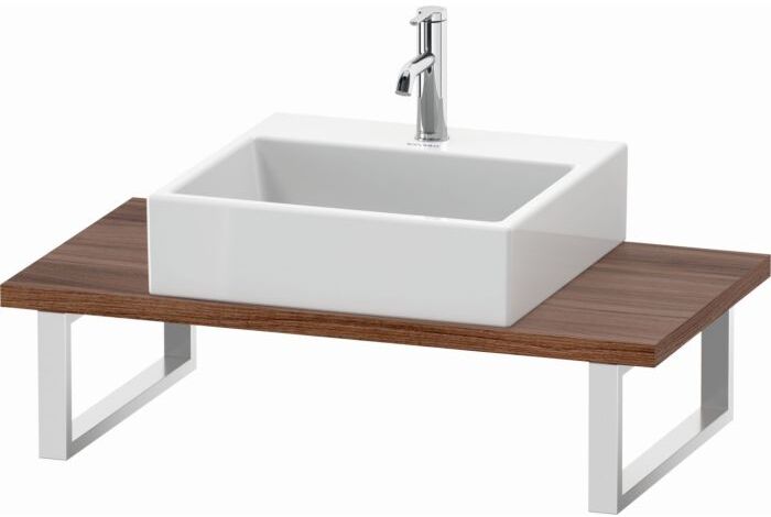 Duravit L-Cube Konsole LC104C07979 Stärke 3 cm, nussbaum natur, für Aufsatzbecken, variabel