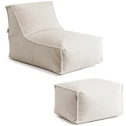 SITZSACK Bouclé Doze mit Hocker