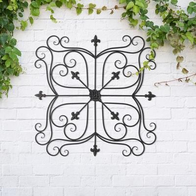 "Glitzhome 20""L/ 23.5""L Traditional Iron Scroll Garden/Home Wall Decor"
