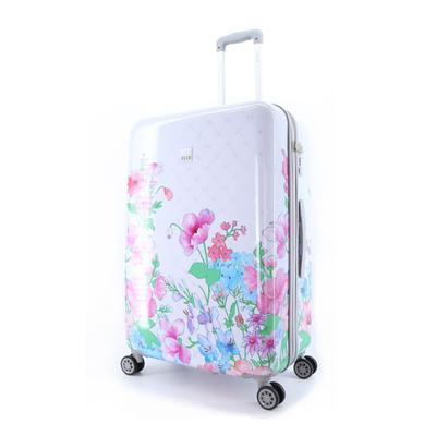 Koffer ELLE "Flower", Gr. B/H/T: 51cm x 78cm x 32cm, weiß, Polyester, Koffer, ABS/PC