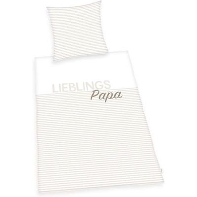 Herding 4459281050 - Lieblings-Papa Bettwäsche-Set, Baumwolle, 80x80/135x200 cm