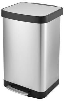 Innovaze 14.5 Gal./55 Liter Rectangular Step-On Stainless Steel Trash Can for Kitchen