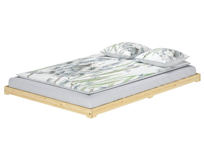 Futonbett Massivholz Extra Niedrig Kiefer Massivholz 140 x 200 cm