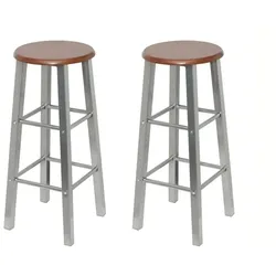 Helloshop26 - 2er-Set Design-Barhocker Stuhl Sitz Metall mit MDF-Sitz