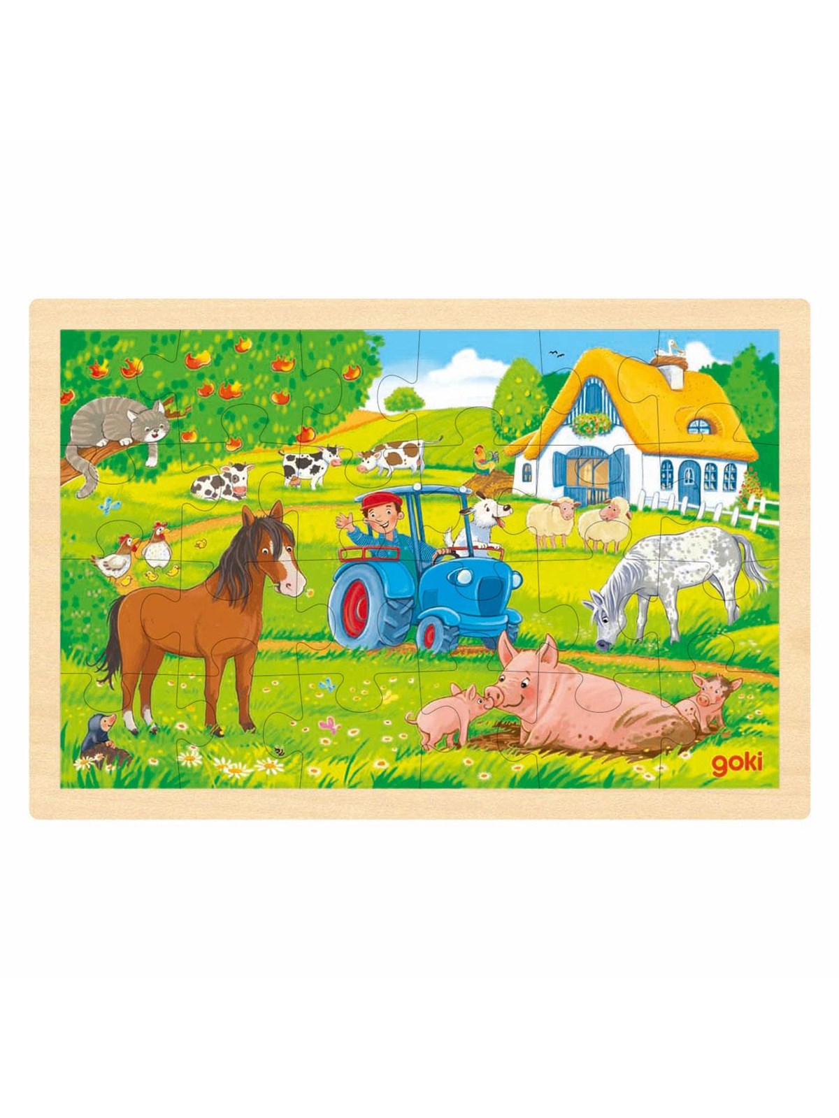 Goki Wooden Puzzle Farm 24 pcs. Holz