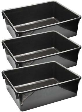 Romanoff Double Stowaway Tray Only, Black, Pack of 3