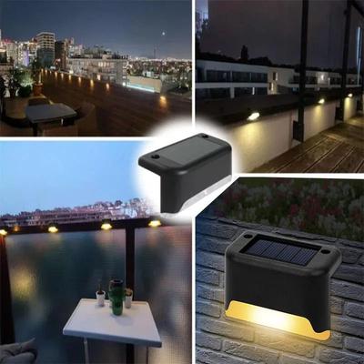 Uplift Essentials Solar Deck Light Outdoor Waterproof Step Lamp black Shell Warm 8pcs