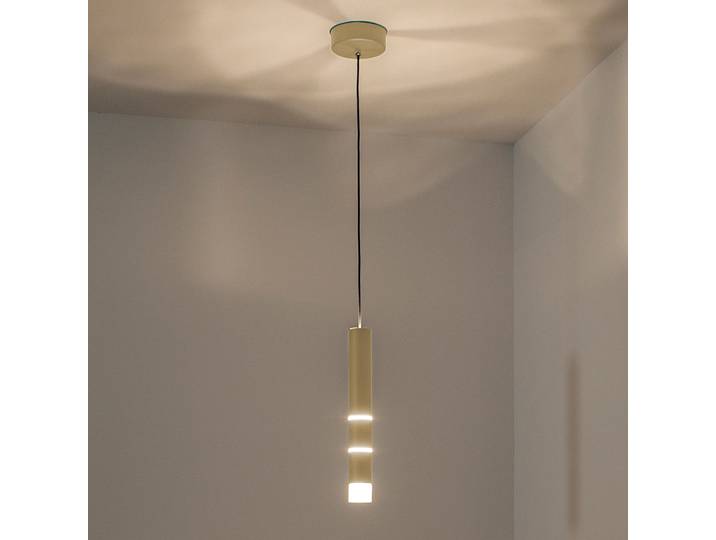 Vega LED-Hängeleuchte, ein Zylinder, messing - PURE - Wohnzimmer - Modern - Metall - Einflammig