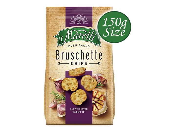 Maretti Chips Bruschette à l'Ail Rôti Lentement, 150 g
