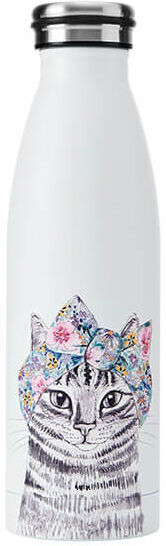 Mikasa Tipperleyhill Cat Double-Walled 500ml Stainless Steel Water Bottle