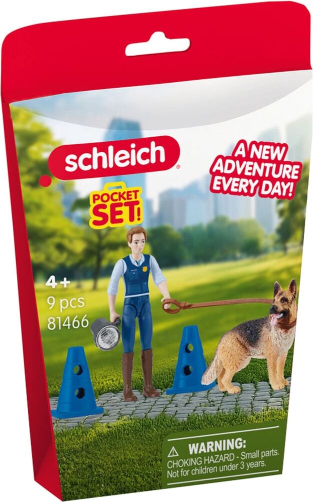 Spielfigur SCHLEICH "POCKET SET, Polizeieinsatz (81466)", blau (bunt), Spielfiguren, Kinder, Kunststoff, Spielfigur