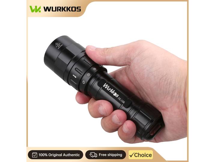 Lampe de plongée Wurkkos DL10R 4500LM ultra-lumineuse, interrupteur rotatif magnétique, profondeur de plongée de 100 m, IPX-8