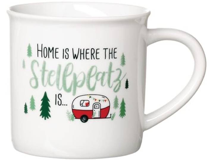 Ritzenhoff & Breker Kaffeebecher Camping - Home is where…, 360 ml, Weiß