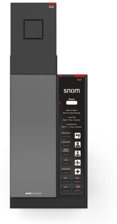 Snom HD341A Téléphone DECT analogique Téléphone analogique DECT pour chambres d'hôtel, avec fonctions dédiées à l'hôtellerie, touches de numérotation