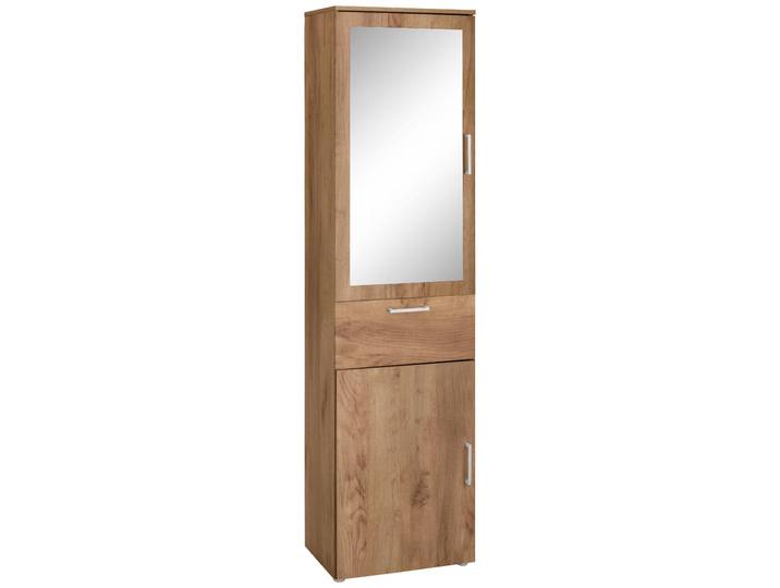 Garderobenschrank PAROLI Susa , gold (gold craft oak), Schränke, Garderobenschrank, mit Spiegel