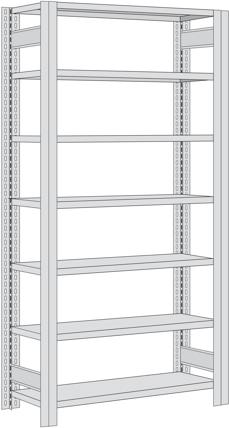 Regalwerk BERT Kanban-Regal Grundfeld HxBxT 2000 x 1005 x 50 (B3-82210-50)