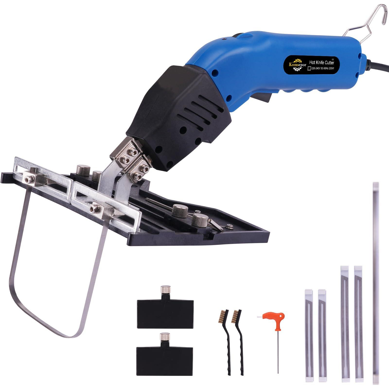 Dripio Styroporschneider 200W met Nichrom-messen, 30 cm blad, blauw