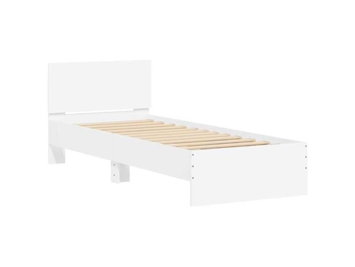 KTHLBRH Bettgestell, weiß, aus Holz, zur Wandmontage Minimalistisches Design, Kopfteil inklusive, Kapazität 200 kg, leicht zu reinigen