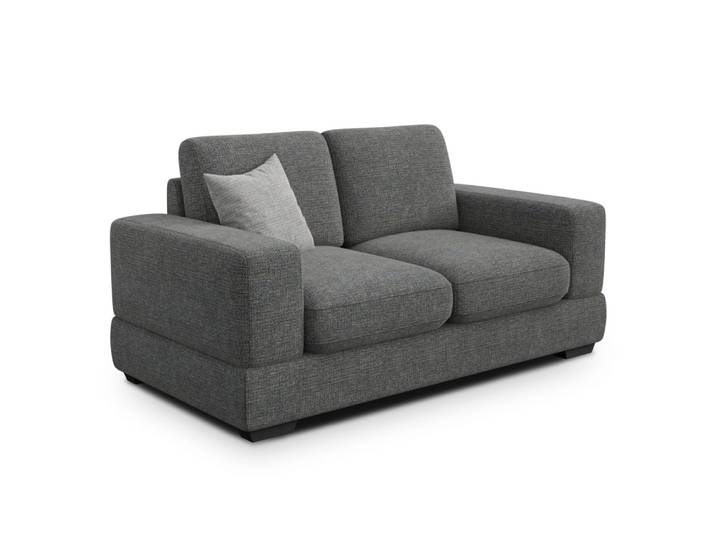 Canapé 2 places, tissu anthracite