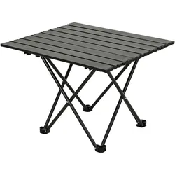 WellHome - Klapptisch aus schwarzem Metall 56x40x46cm