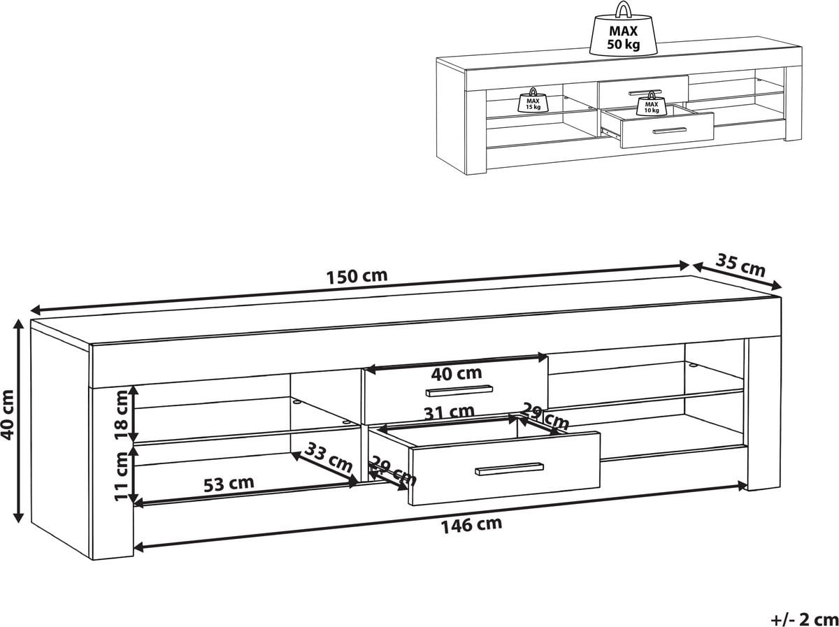 Beliani Modern TV-meubel voor de woonkamer - 150 cm