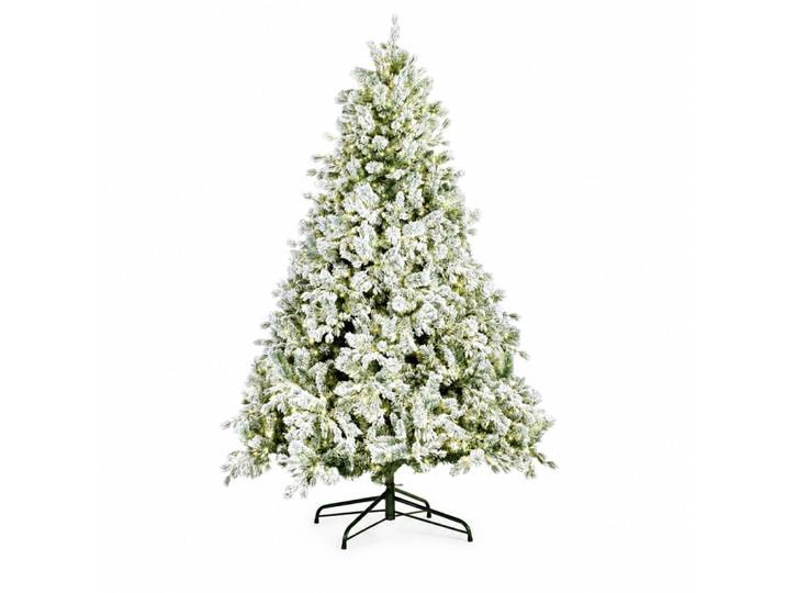 Sapin de noël enneigé 240 cm, 3282 branches, 2200 micro-led, ø 162 cm
