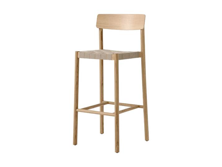 &Tradition Betty TK15 Bar Chair Barstuhl 75 cm Lackierte eiche-naturfarbenes leinen