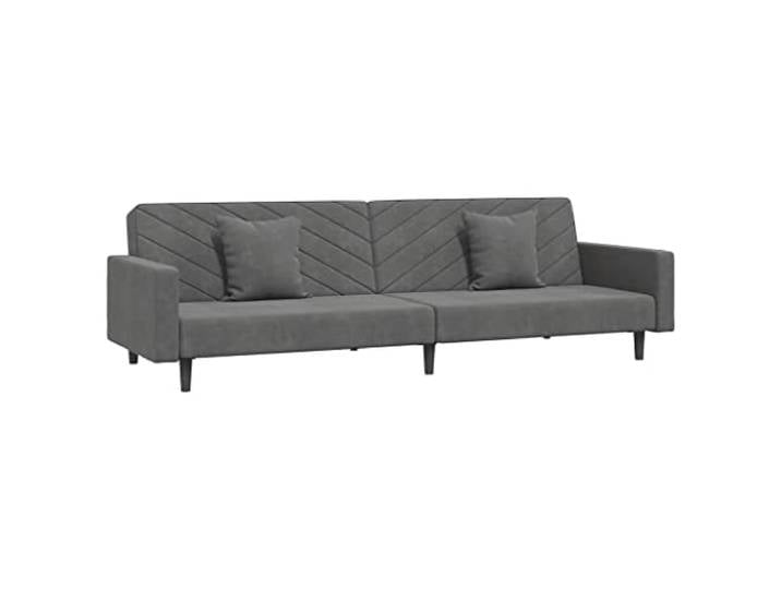 GHVBNMF Schlafsofa 2-Sitzer mit 2 Kissen Samt Couch Dunkelgrau Klappbares 2-in-1 Bettsofa aus weichem Samt mit Holzgestell für Gästezimmer, Wohnzimmer und kleine Appartements.