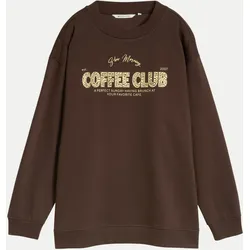 Sweatshirt mit Print Braun M